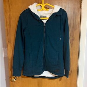 Dark Teal Sherpa-Lined Zip Hoodie